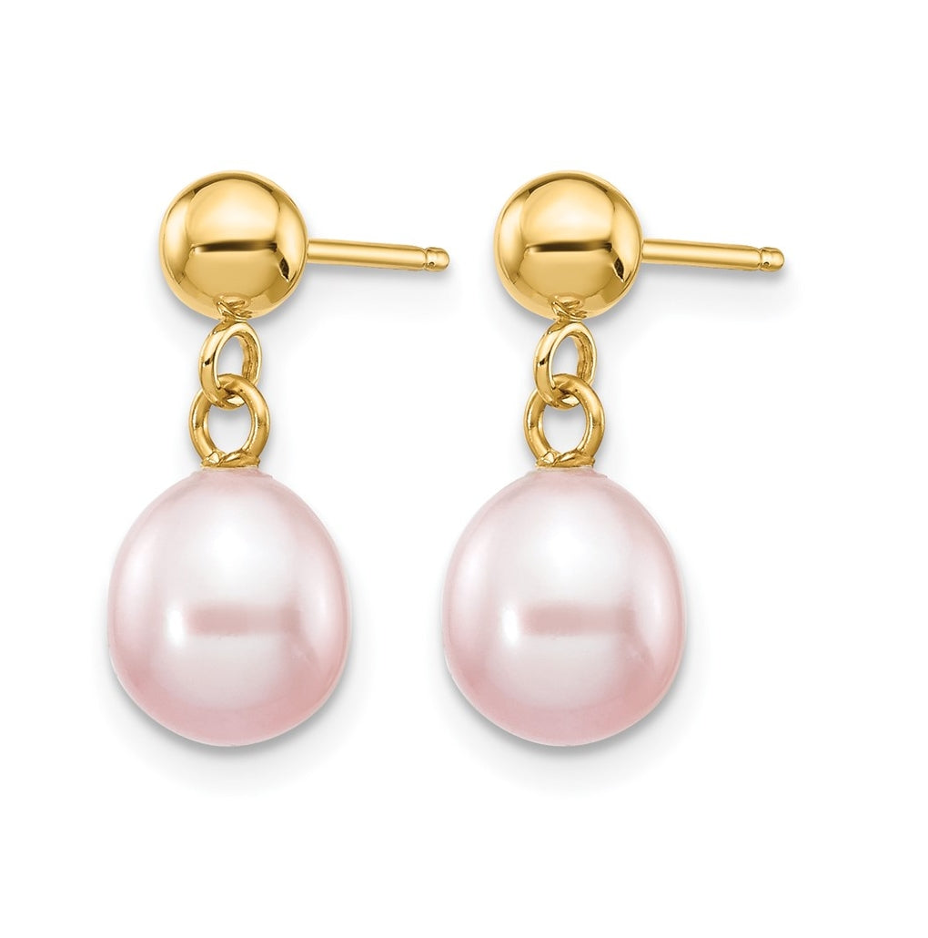 1/20 14K Gold Filled Rice FWC Pearl Post Dangle Earrings