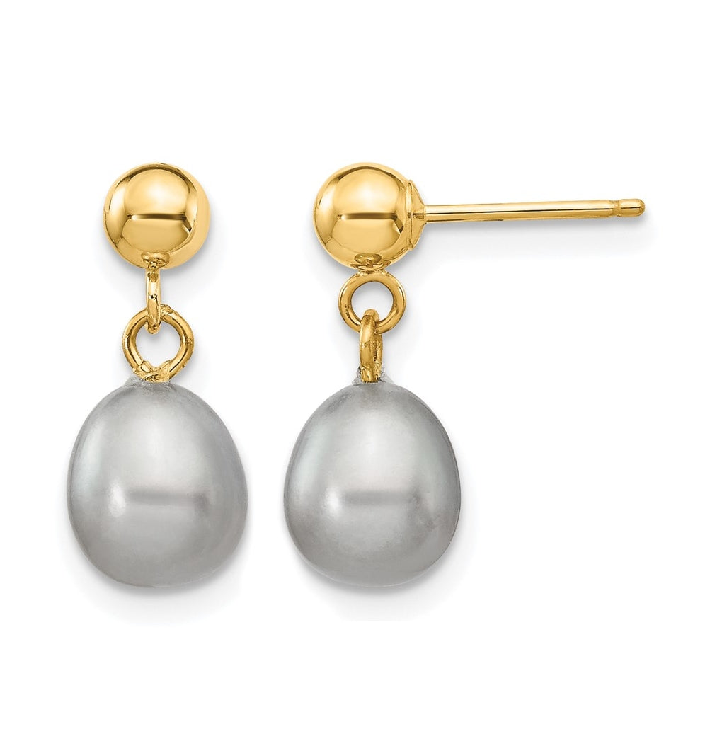 1/20 14K Gold Filled Rice FWC Pearl Post Dangle Earrings