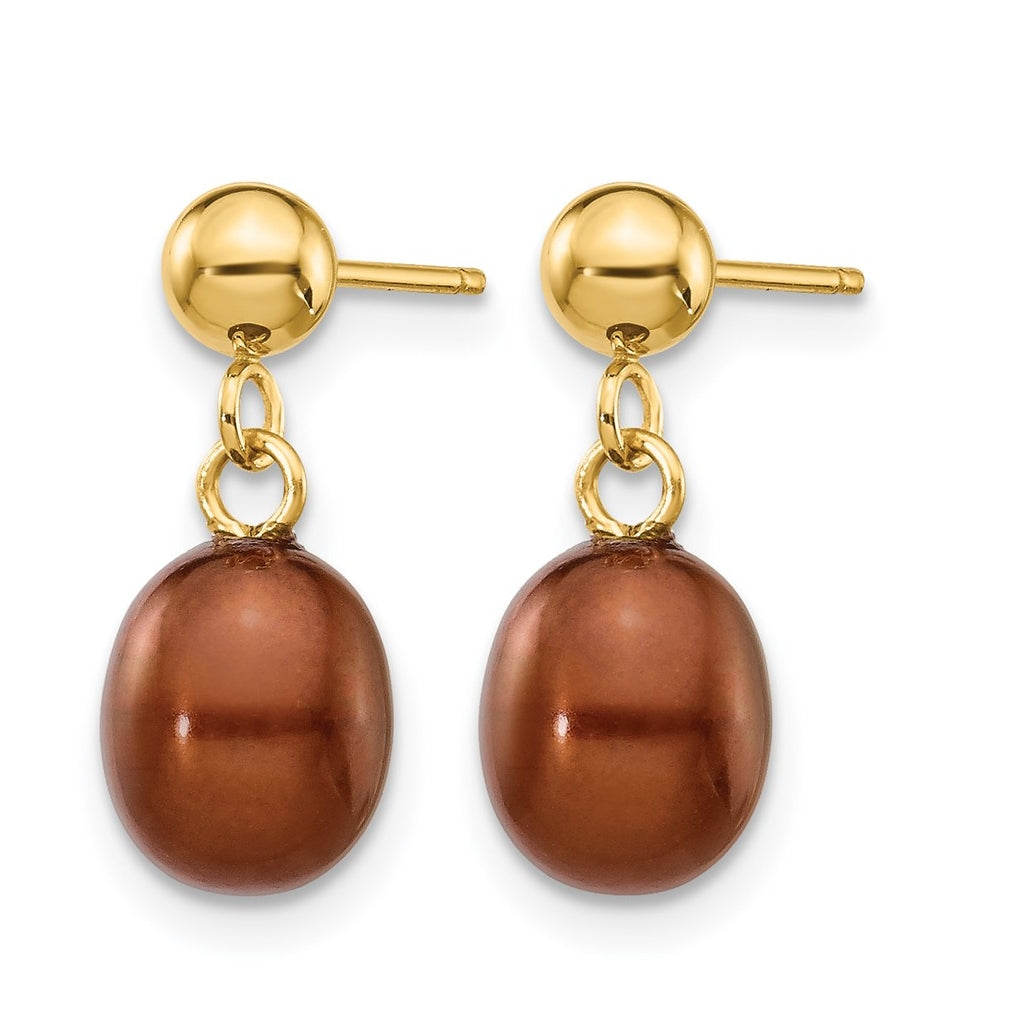 1/20 14K Gold Filled Rice FWC Pearl Post Dangle Earrings