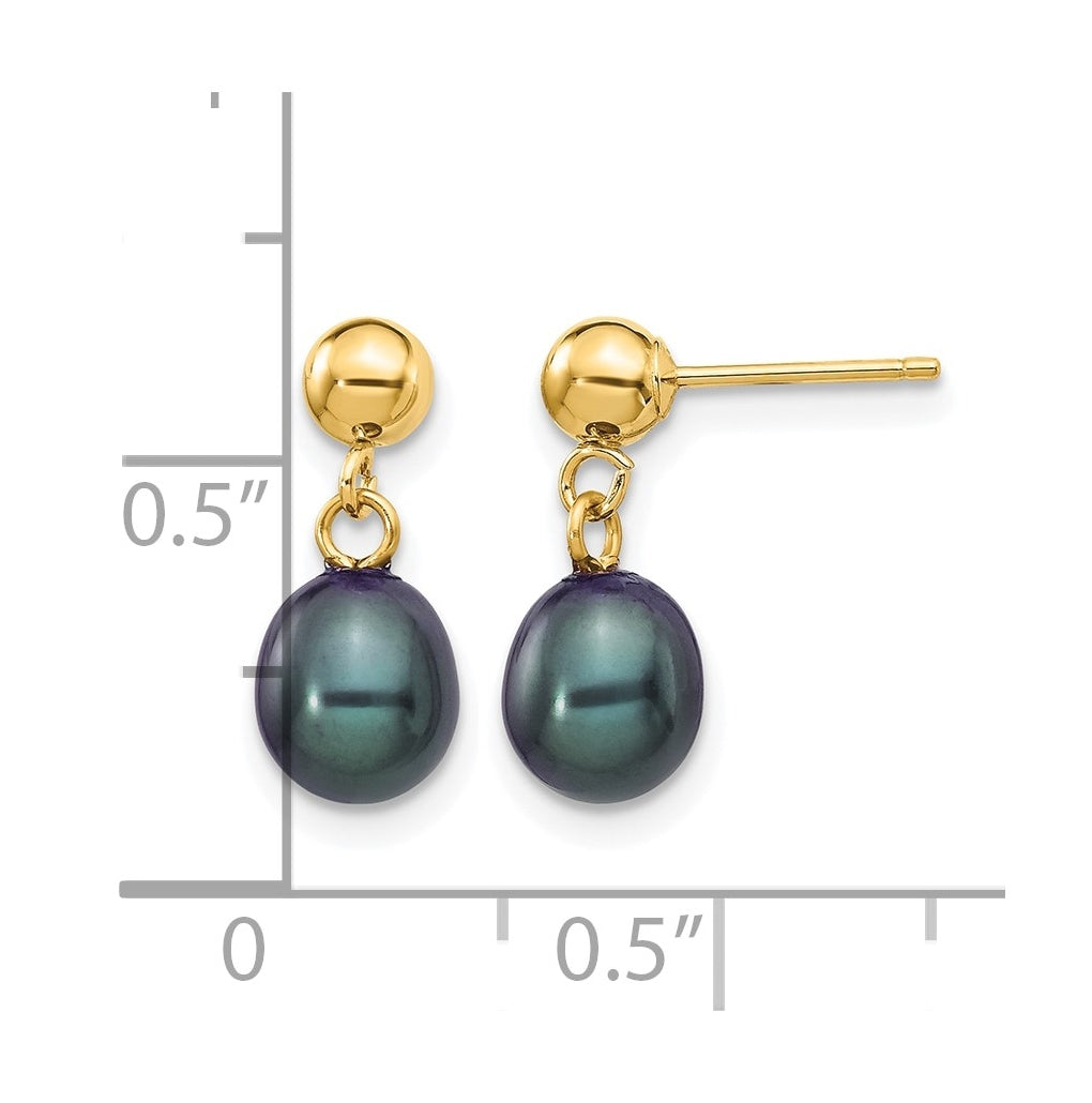 1/20 14K Gold Filled Rice FWC Pearl Post Dangle Earrings