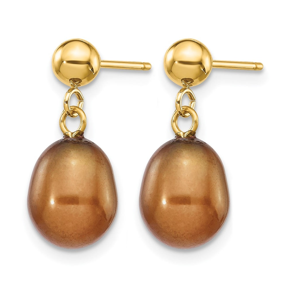 1/20 14K Gold Filled Rice FWC Pearl Post Dangle Earrings