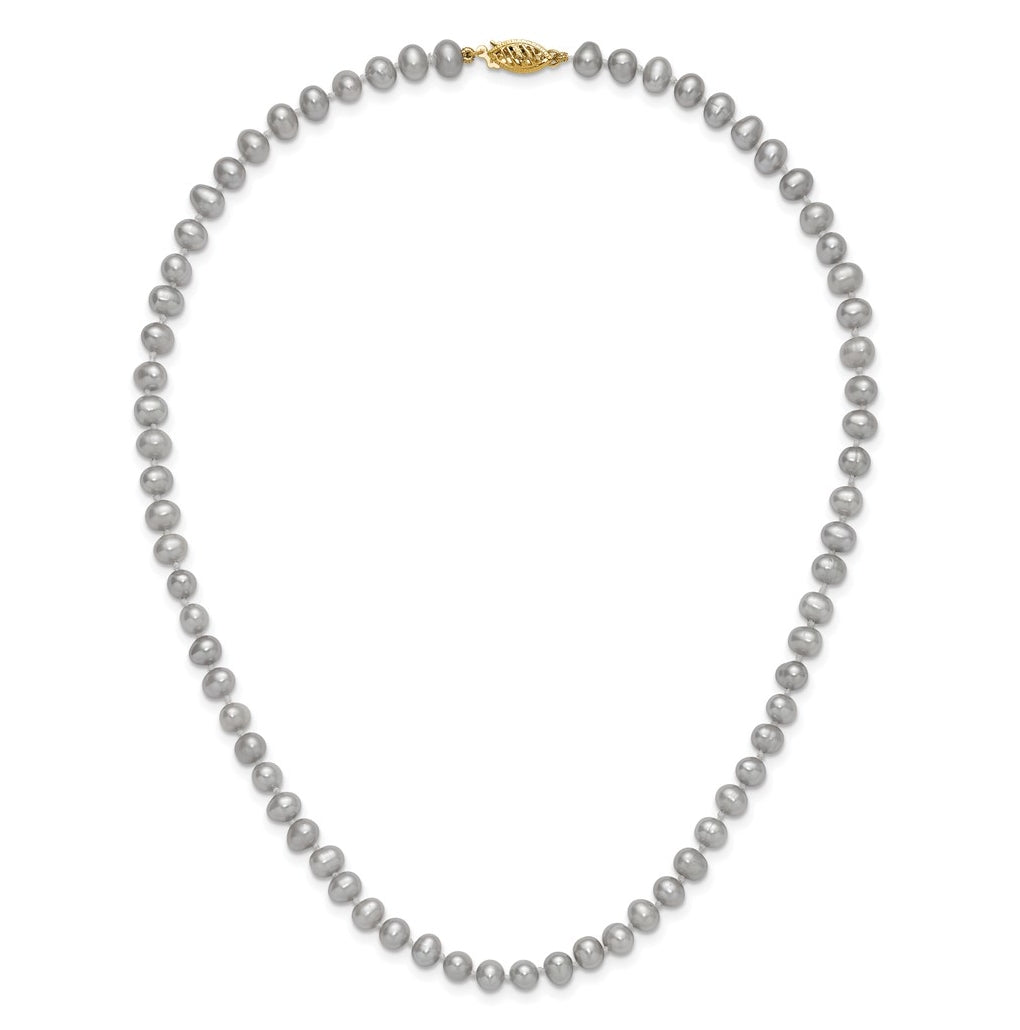 1/20 14K Gold Filled Near Round Grey FWC Pearl Necklace