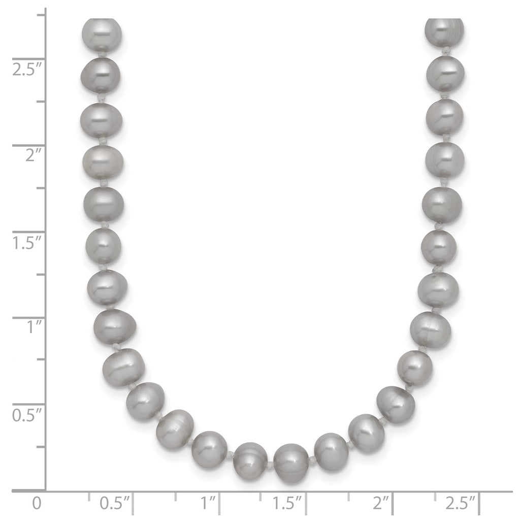 1/20 14K Gold Filled Near Round Grey FWC Pearl Necklace