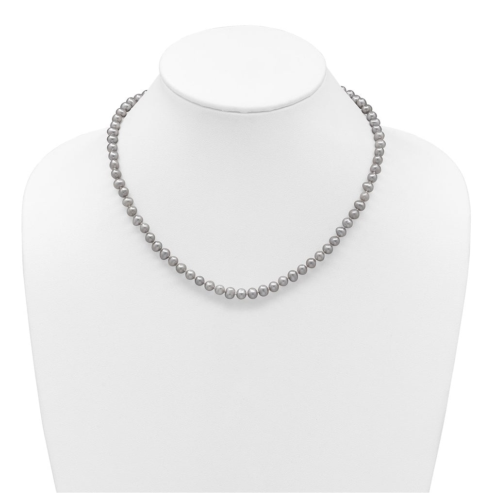 1/20 14K Gold Filled Near Round Grey FWC Pearl Necklace