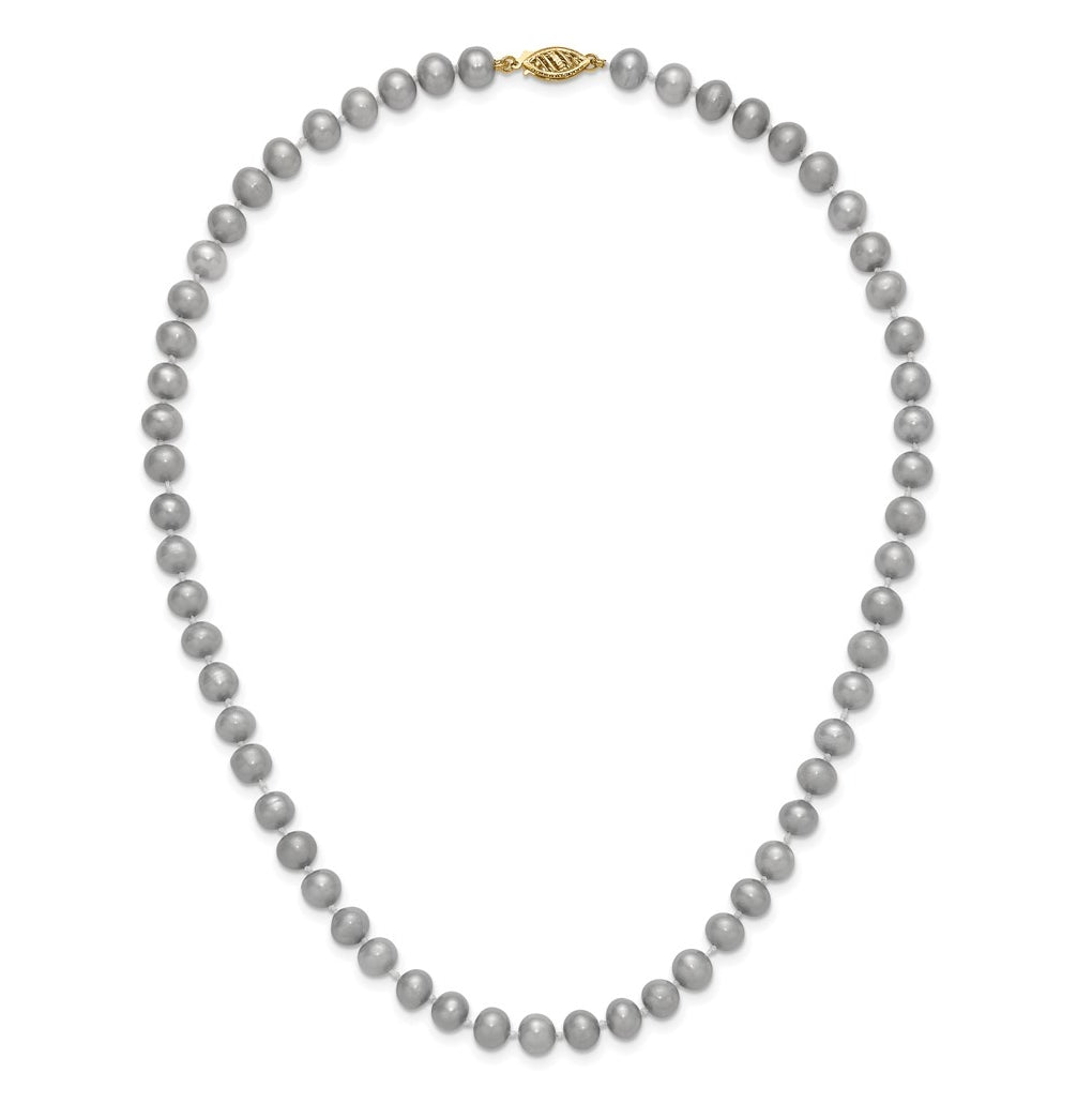 1/20 14K Gold Filled Near Round Grey FWC Pearl Necklace