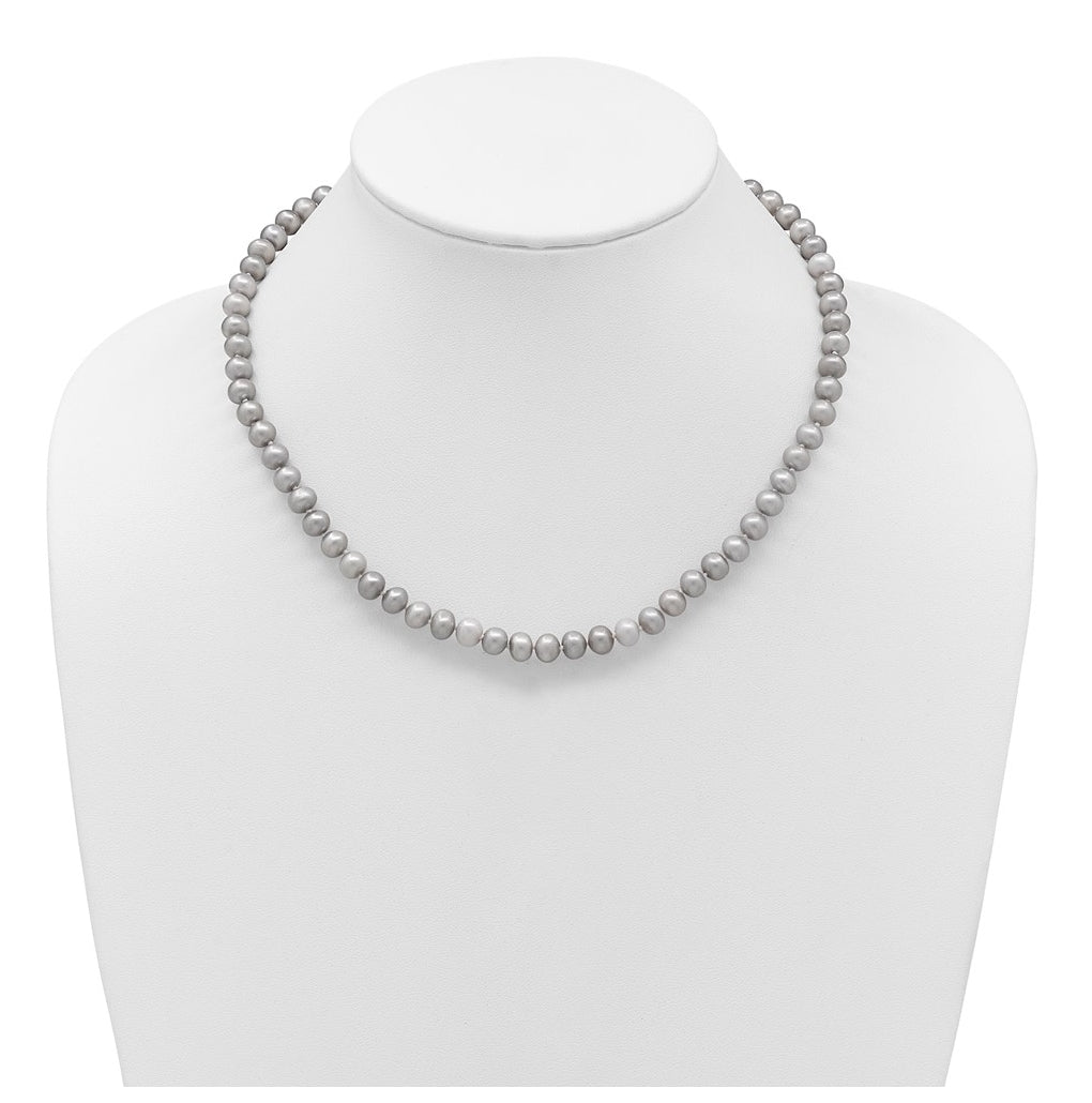 1/20 14K Gold Filled Near Round Grey FWC Pearl Necklace