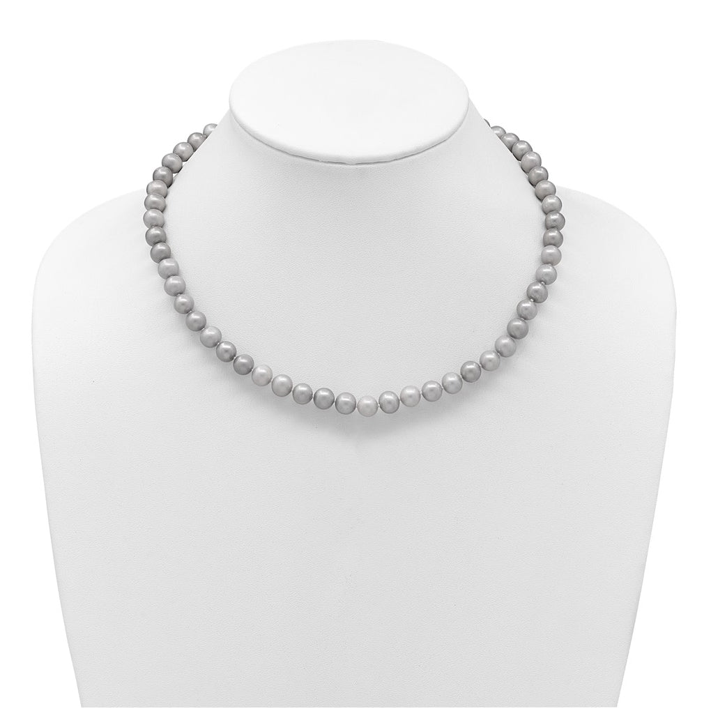 1/20 14K Gold Filled Near Round Grey FWC Pearl Necklace