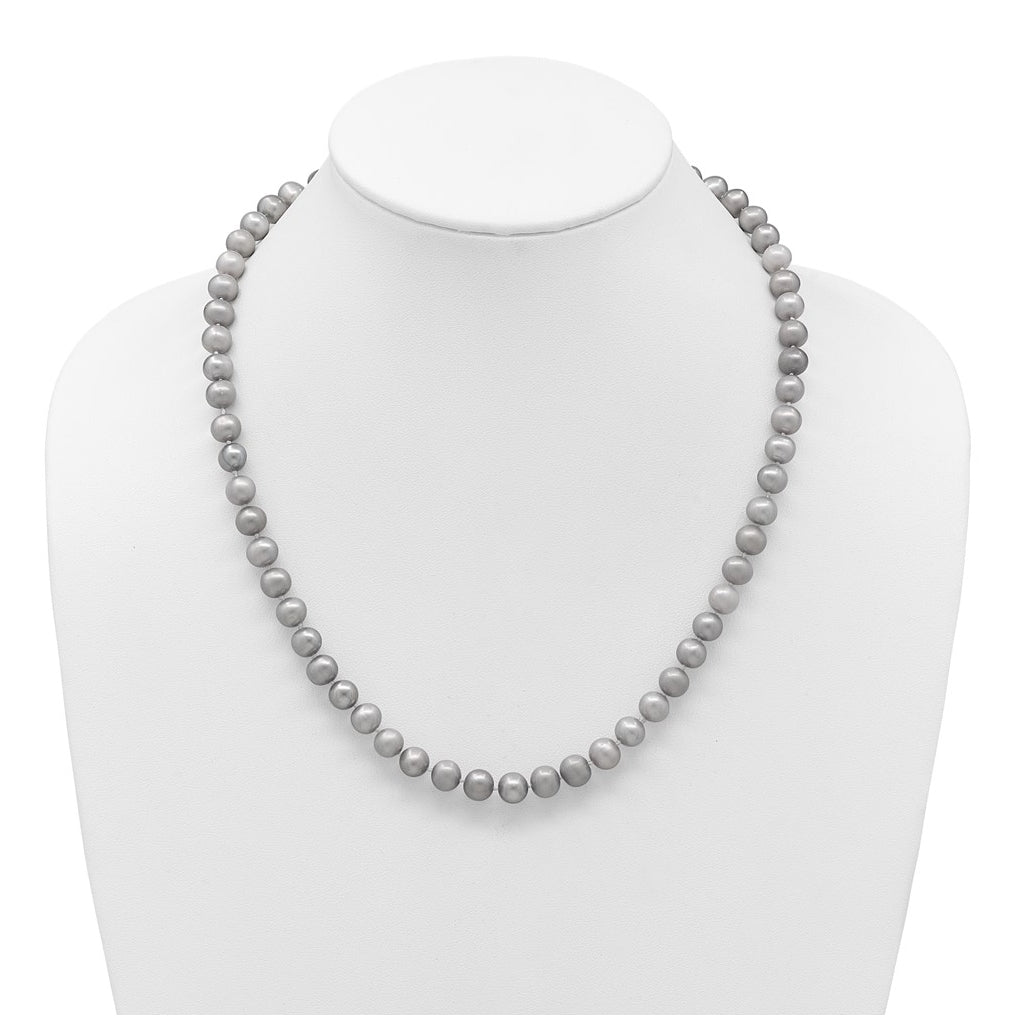 1/20 14K Gold Filled Near Round Grey FWC Pearl Necklace