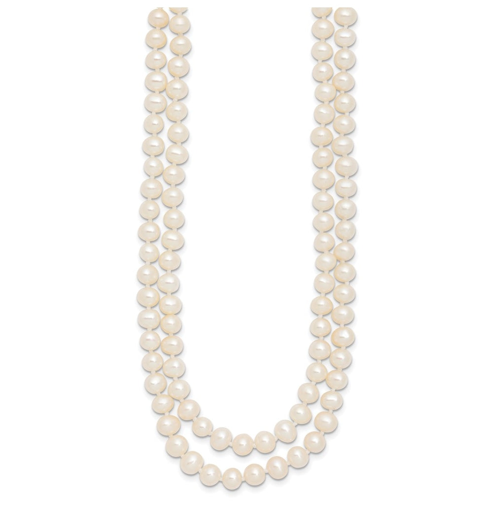 1/20 14K Gold Filled 5-6mm Near Rnd White Freshwater Culture Pearl 2-Strand 18in Necklace