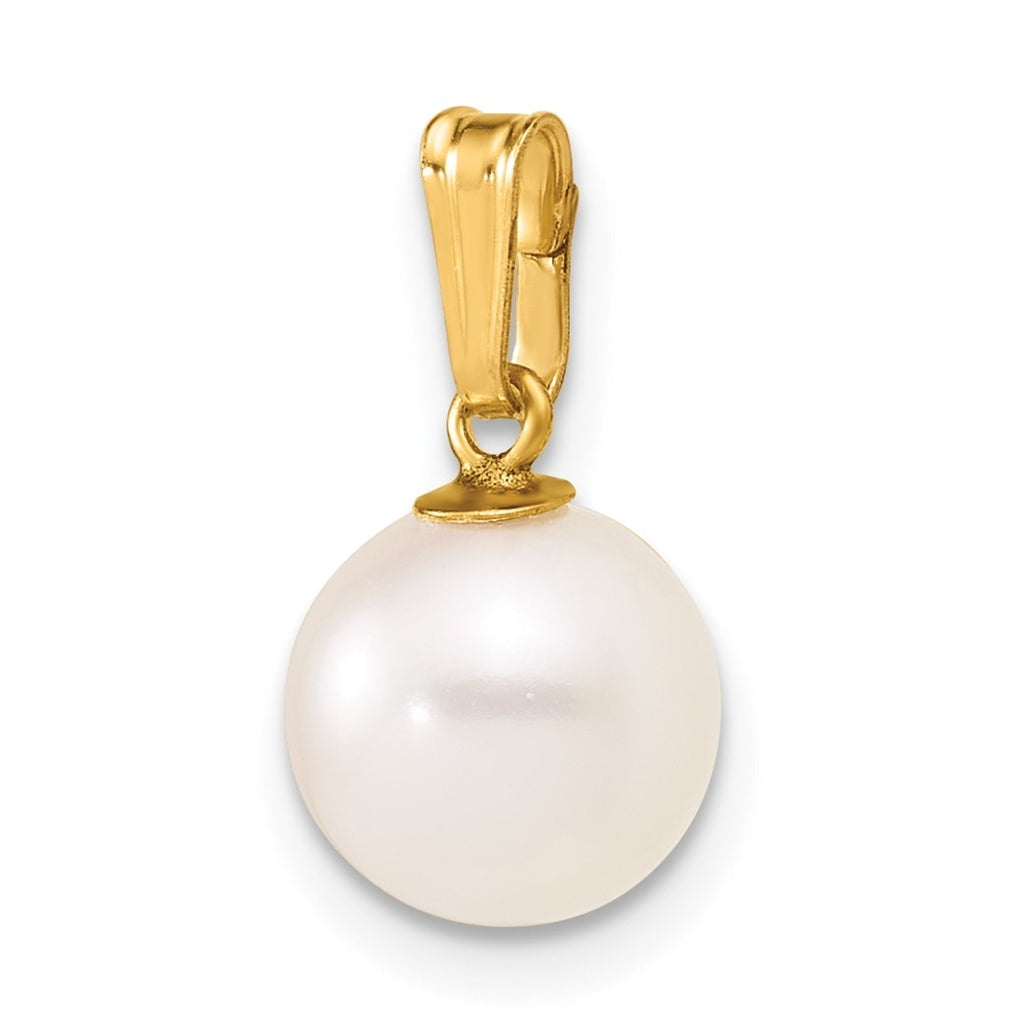 1/20 14K Gold Filled 8-9mm Round White Freshwater Culture Pearl Pendant