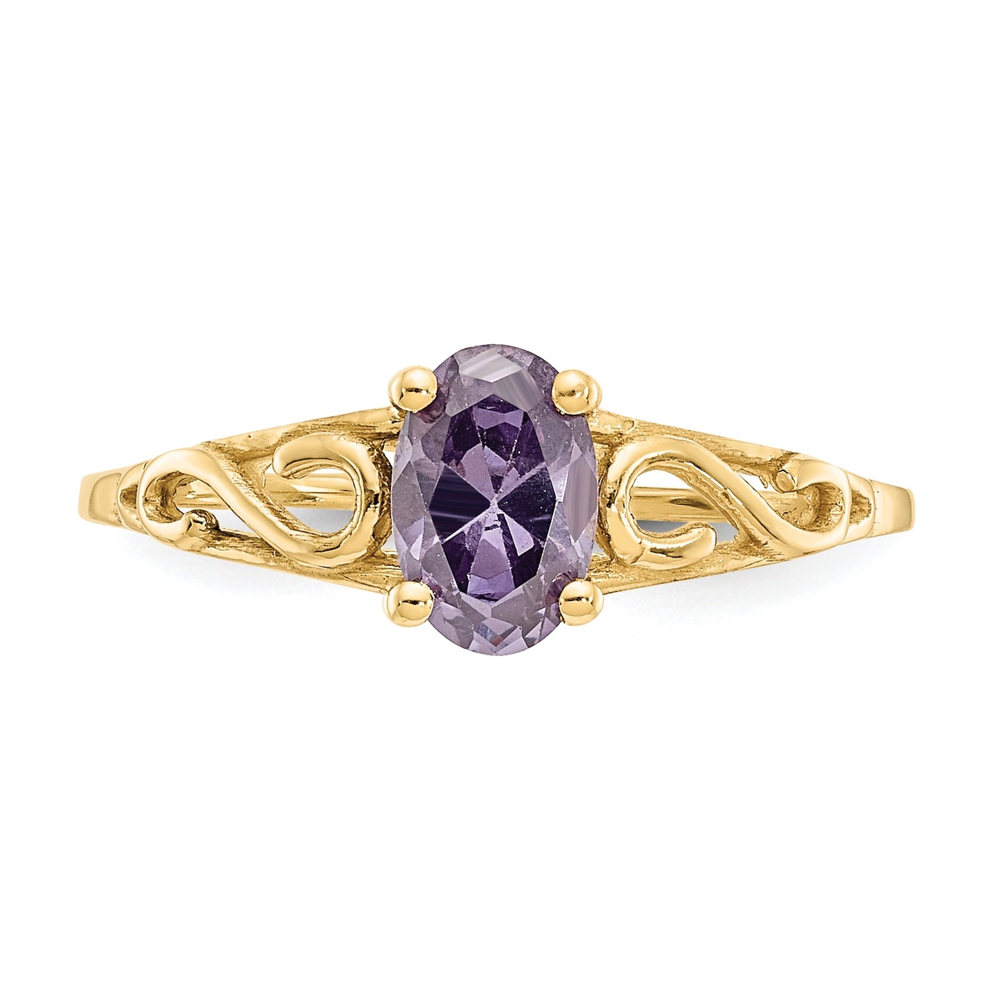 14K Yellow Gold Madi K Synthetic Amethyst Ring