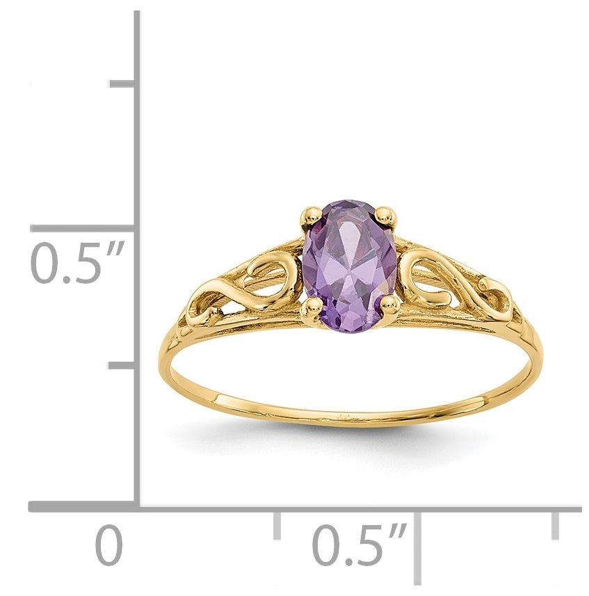 14K Yellow Gold Madi K Synthetic Amethyst Ring
