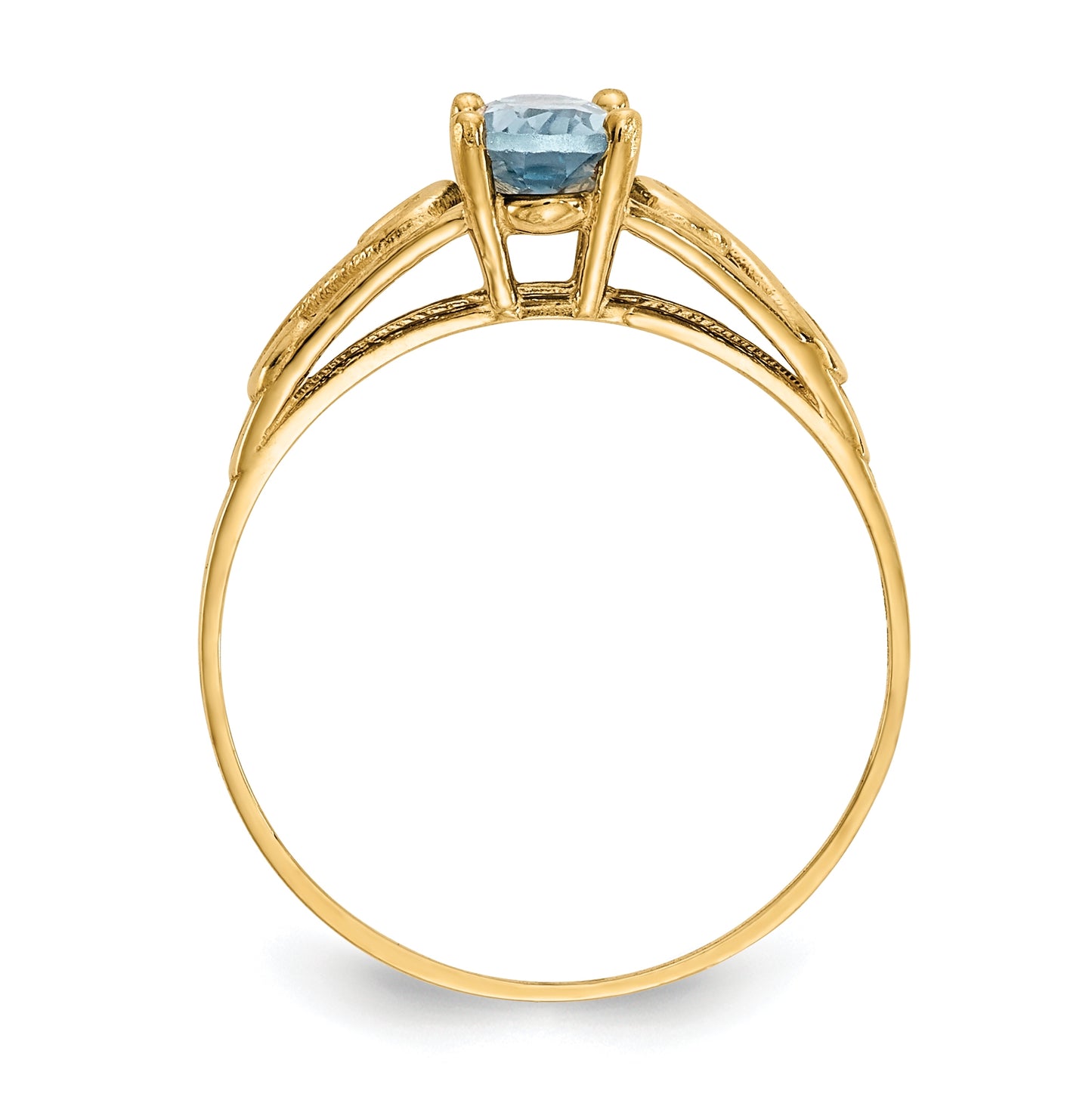 14K Yellow Gold Madi K Synthetic Aquamarine Ring