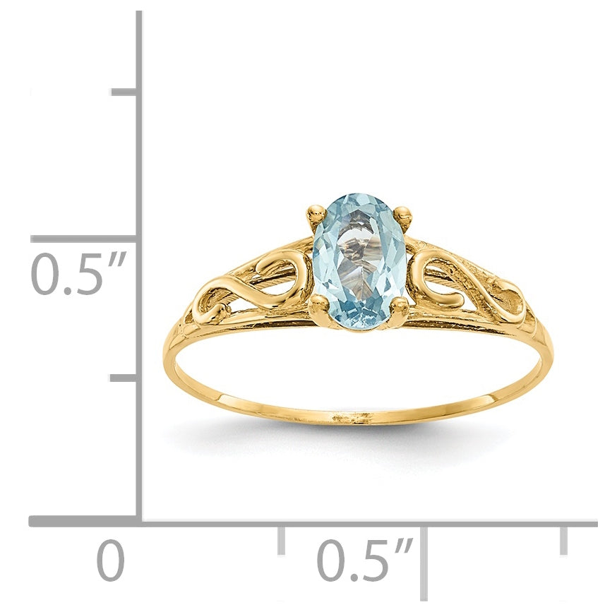 14K Yellow Gold Madi K Synthetic Aquamarine Ring