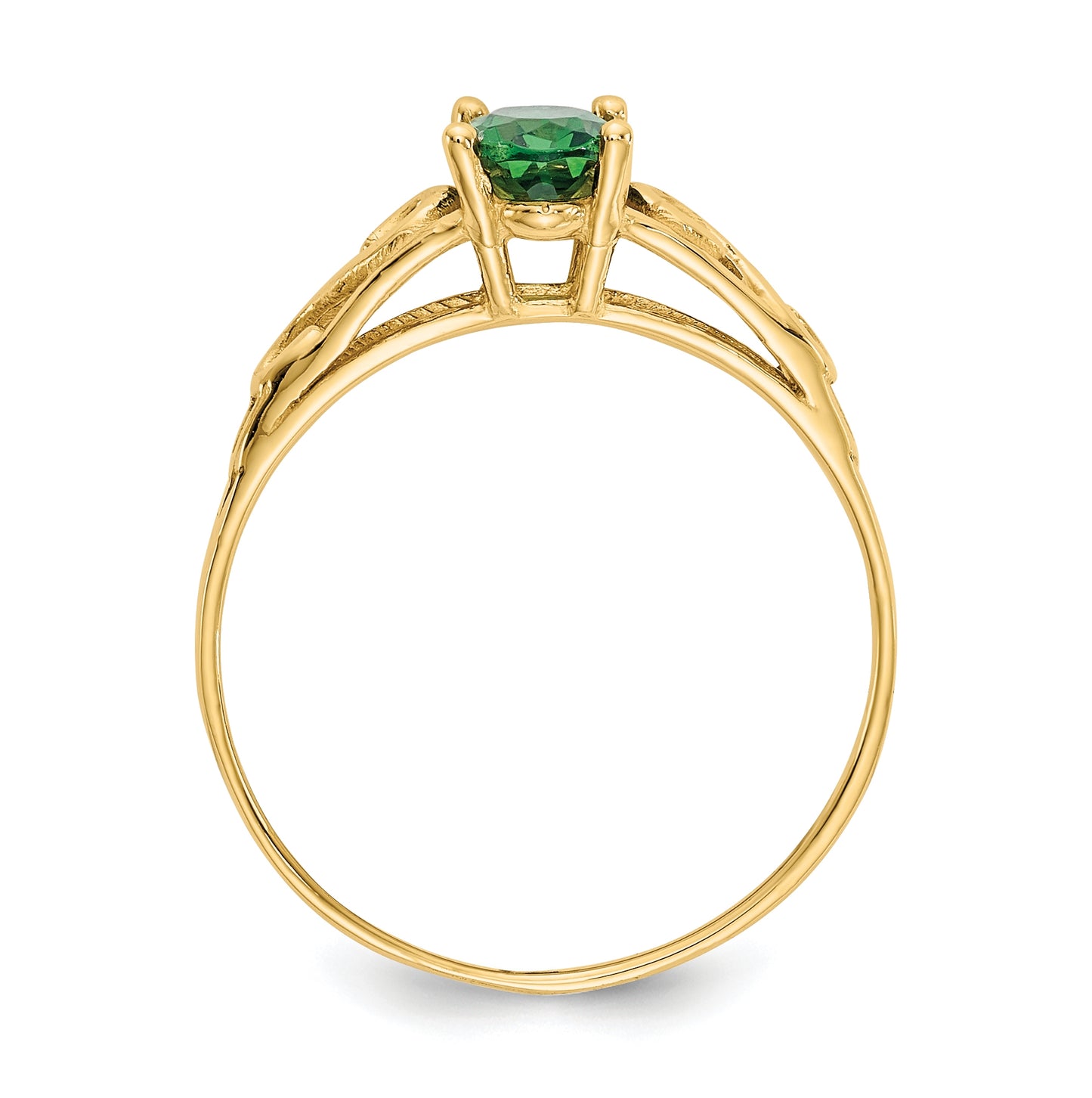 14K Yellow Gold Madi K Synthetic Emerald Ring