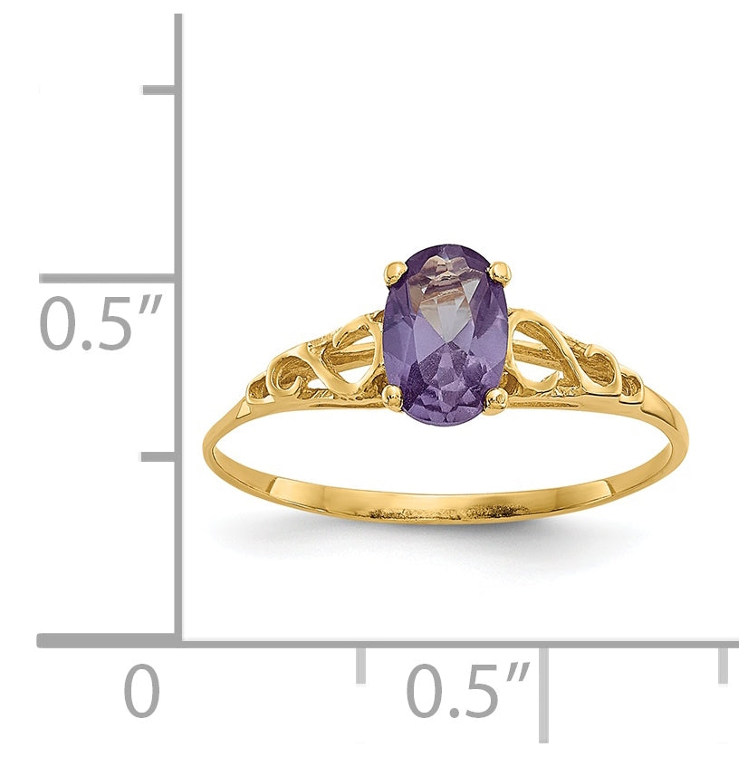 14K Yellow Gold Madi K Synthetic Alexandrite Ring