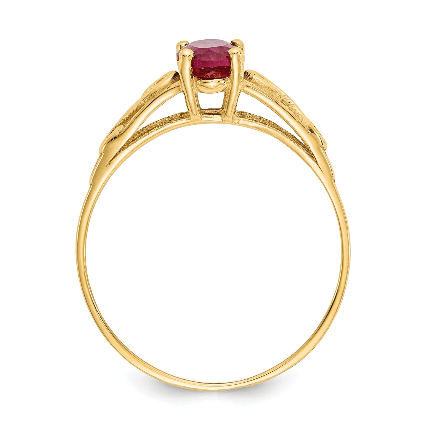 14K Yellow Gold Madi K Synthetic Ruby Ring