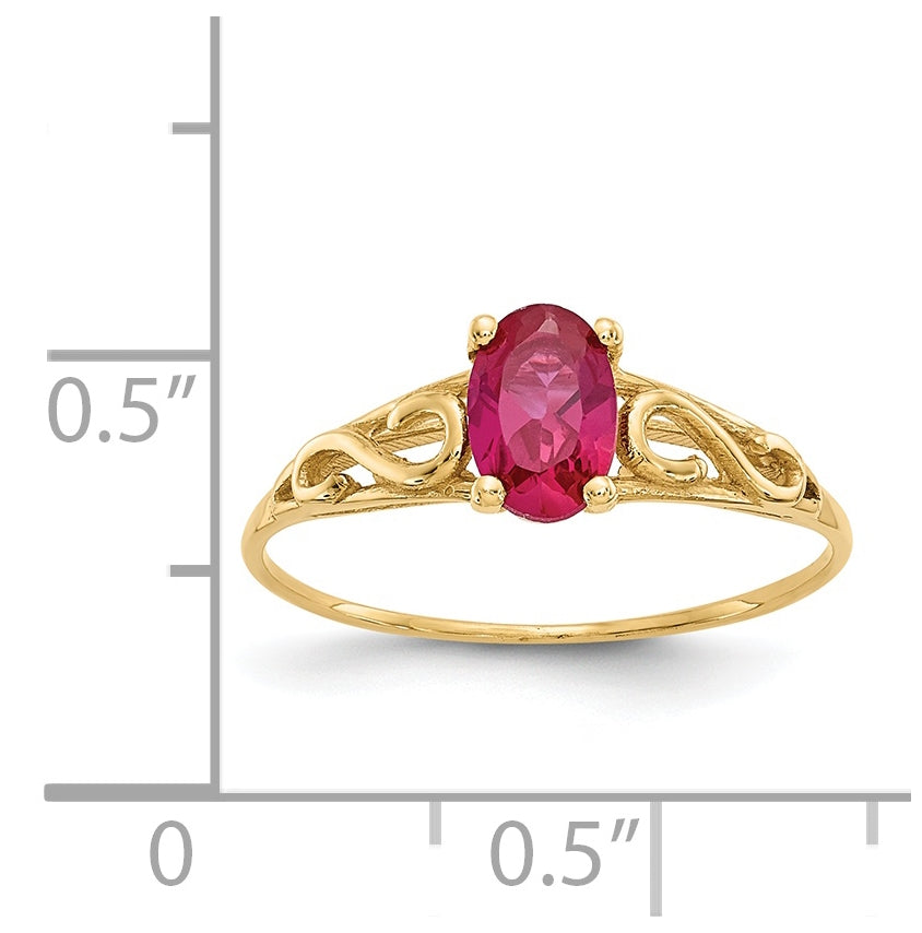 14K Yellow Gold Madi K Synthetic Ruby Ring