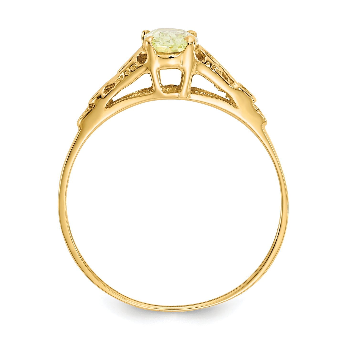 14K Yellow Gold Madi K Synthetic Peridot Ring