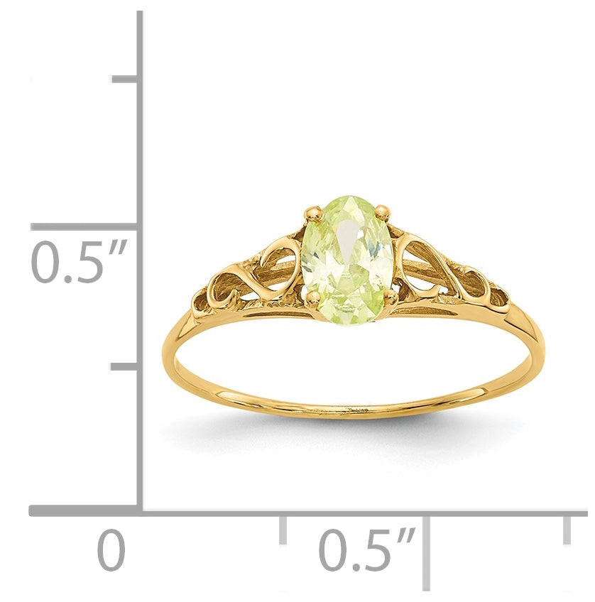 14K Yellow Gold Madi K Synthetic Peridot Ring