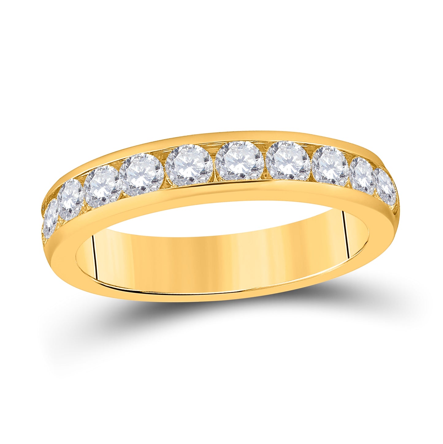 14kt Yellow Gold 1 Cttw Diamond Machine Set Band