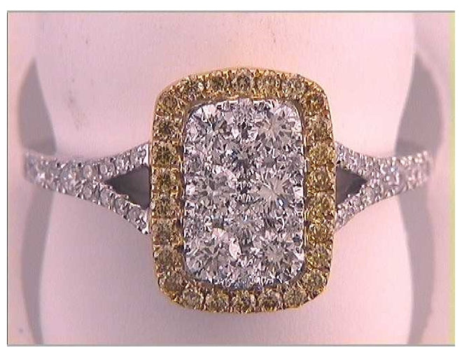 18kt White Gold 1 Cttw Diamond Yellow Ring