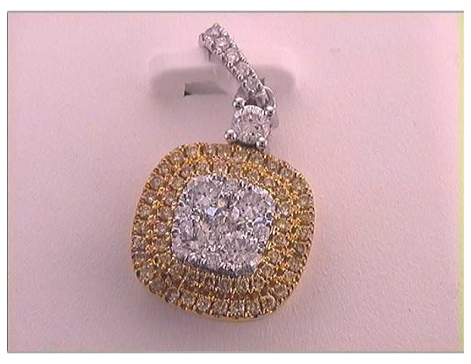 18kt White Gold 3/4ctw Diamond Fashion Yellow Fashion Pendant