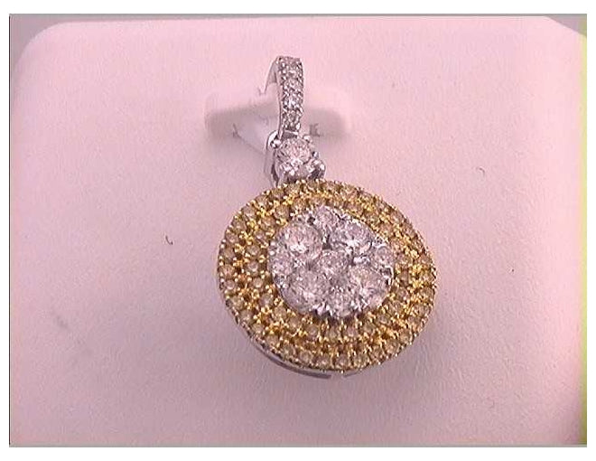 18kt White Gold 3/4ctw Diamond Gift Yellow Diamond Pendant