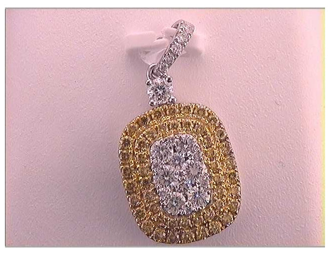 18kt White Gold 1 ct. Diamond Gift Yellow Diamond Pendant
