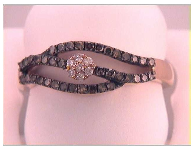 10kt Rose Gold 1/3ctw Diamond Fashion Brown Ring