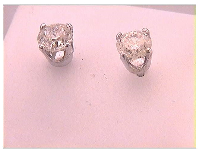 10kt White Gold 5/8ct-(fine) Round Studs