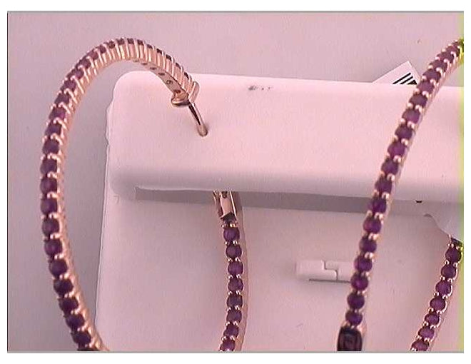 14kt Rose Gold 3 3/4ct. Diamond Ruby Natural Gem Hoops Earring