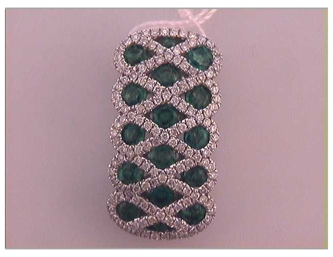 18kt White Gold 3/8ctw Diamond 7/8ct-emerald Pendant