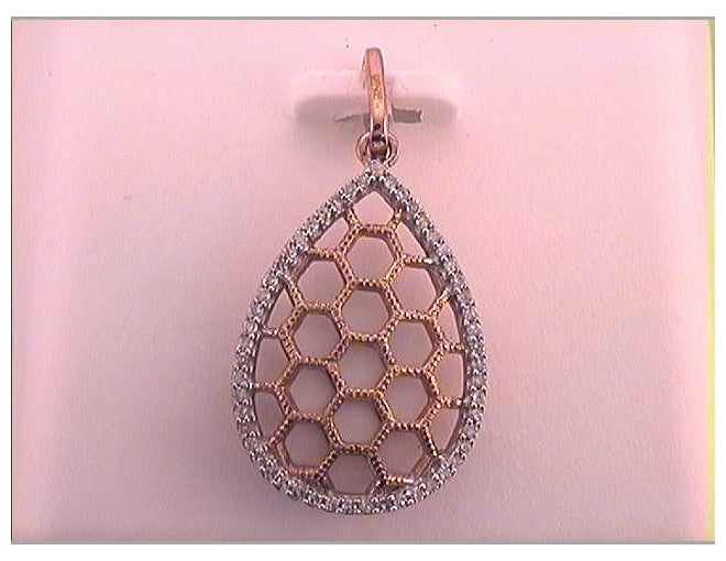 10kt Two-tone Gold 1/6ctw Diamond Gift Pendant