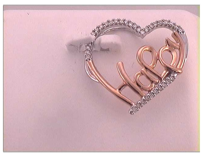 10kt Two-tone Gold 10kt Two-tone Gold Diamond Womens Heart Pendant 1/8 Cttw