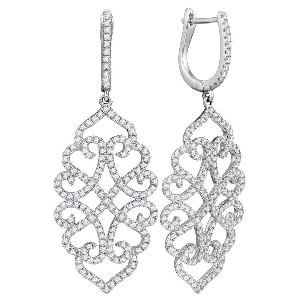 18kt White Gold 1 1/2ct-scut Fashion Earrings