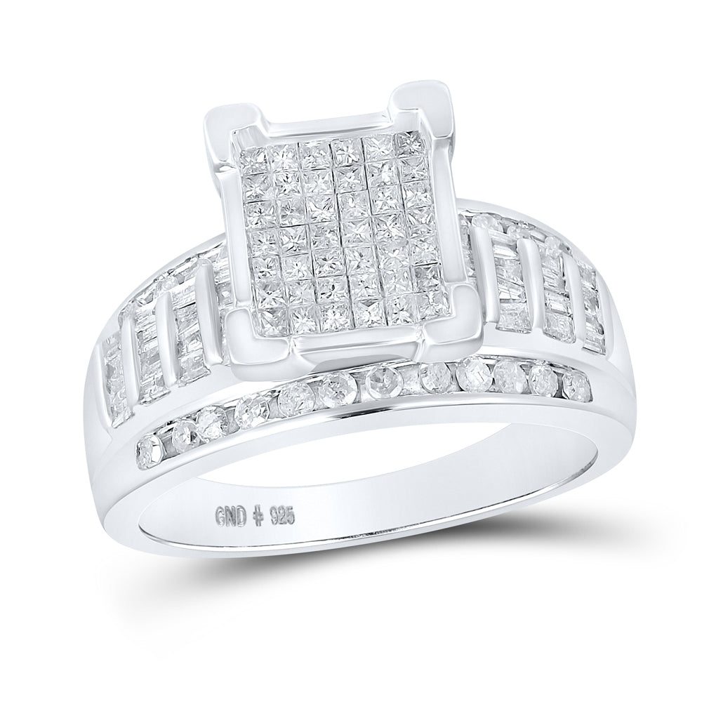 Sterling Silver 1 Cttw Diamond Fashion Ring Size 8