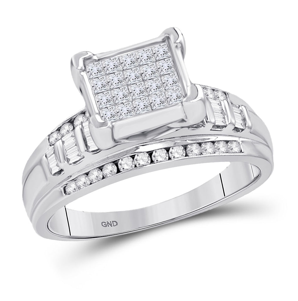 Sterling Silver 1 Cttw Diamond Fashion Ring Size 9