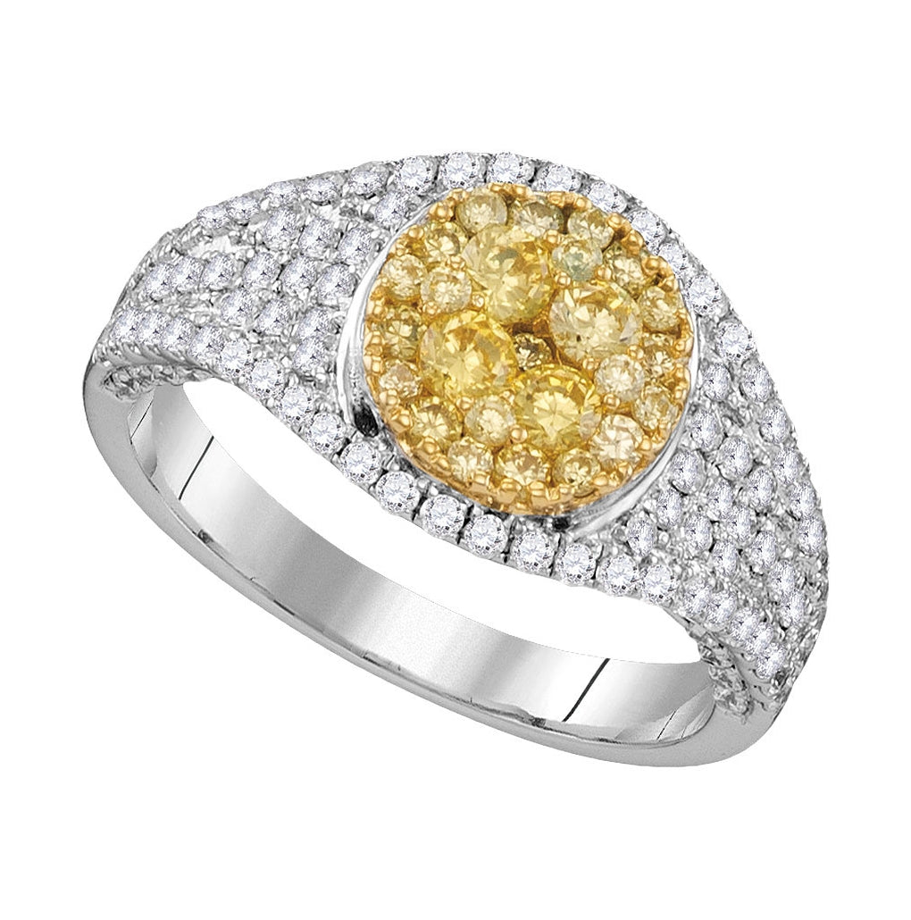 14kt White Gold 1 1/5ctw Diamond Fashion Yellow Ring