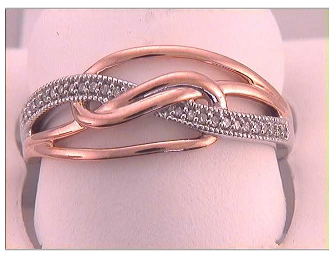10kt Two-tone Gold 1/20ctw Diamond P1p2 Fashion Ring