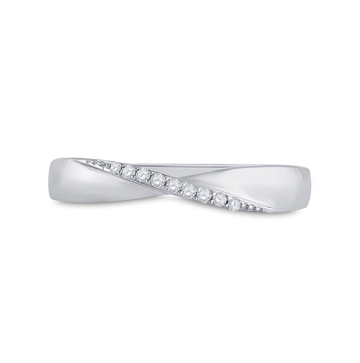 Sterling Silver Womens Round Diamond Band Ring 1/20 Cttw, Womens Size: 5-10