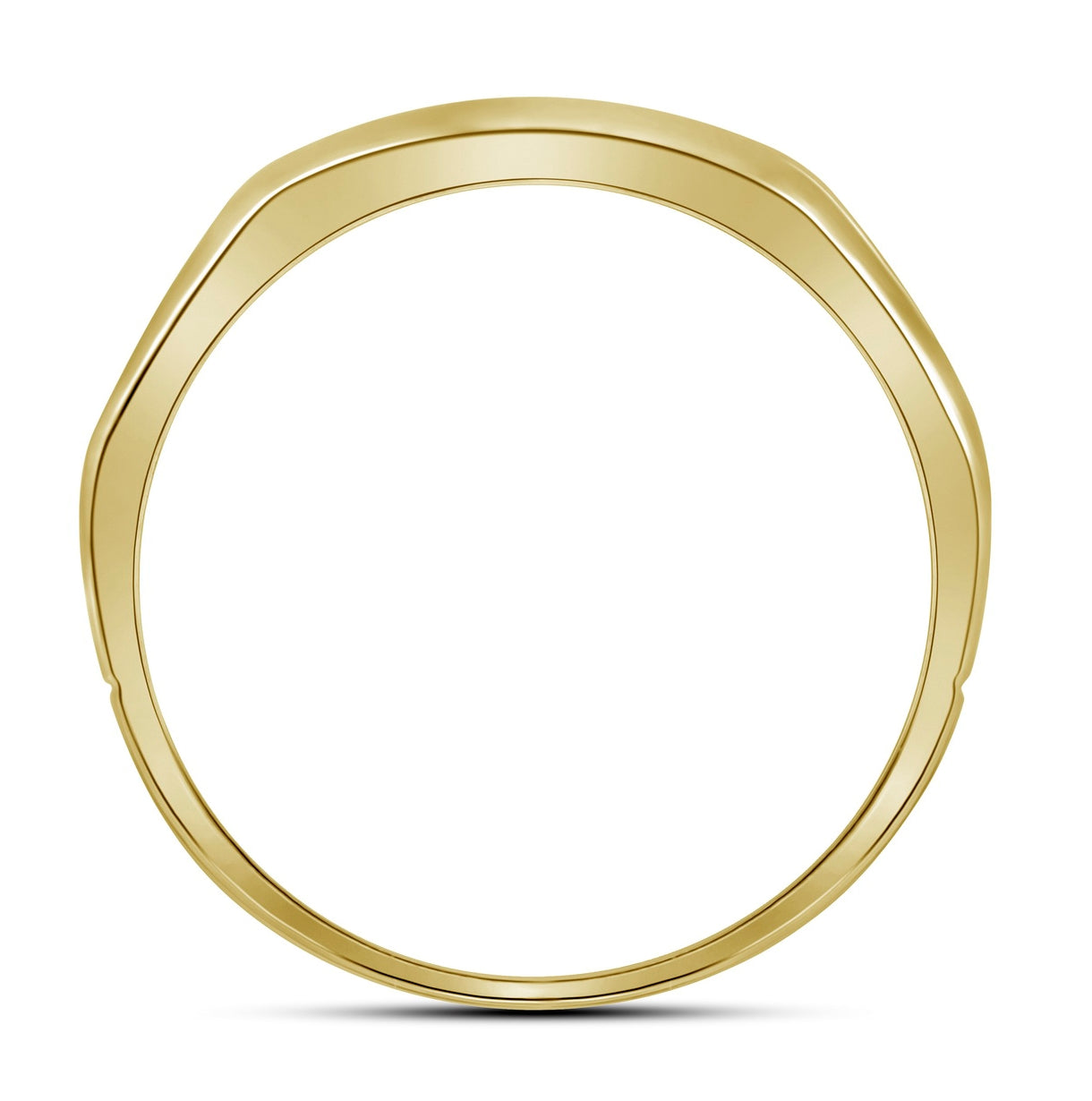 10K Yellow Gold Mens Round Diamond Grooved Wedding Band Ring 1/4 Cttw, Mens Size: 7-13