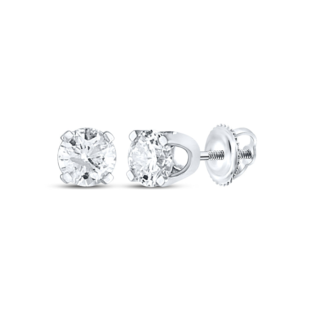 14kt White Gold 1/5 Ct Dia Sup Round Studs