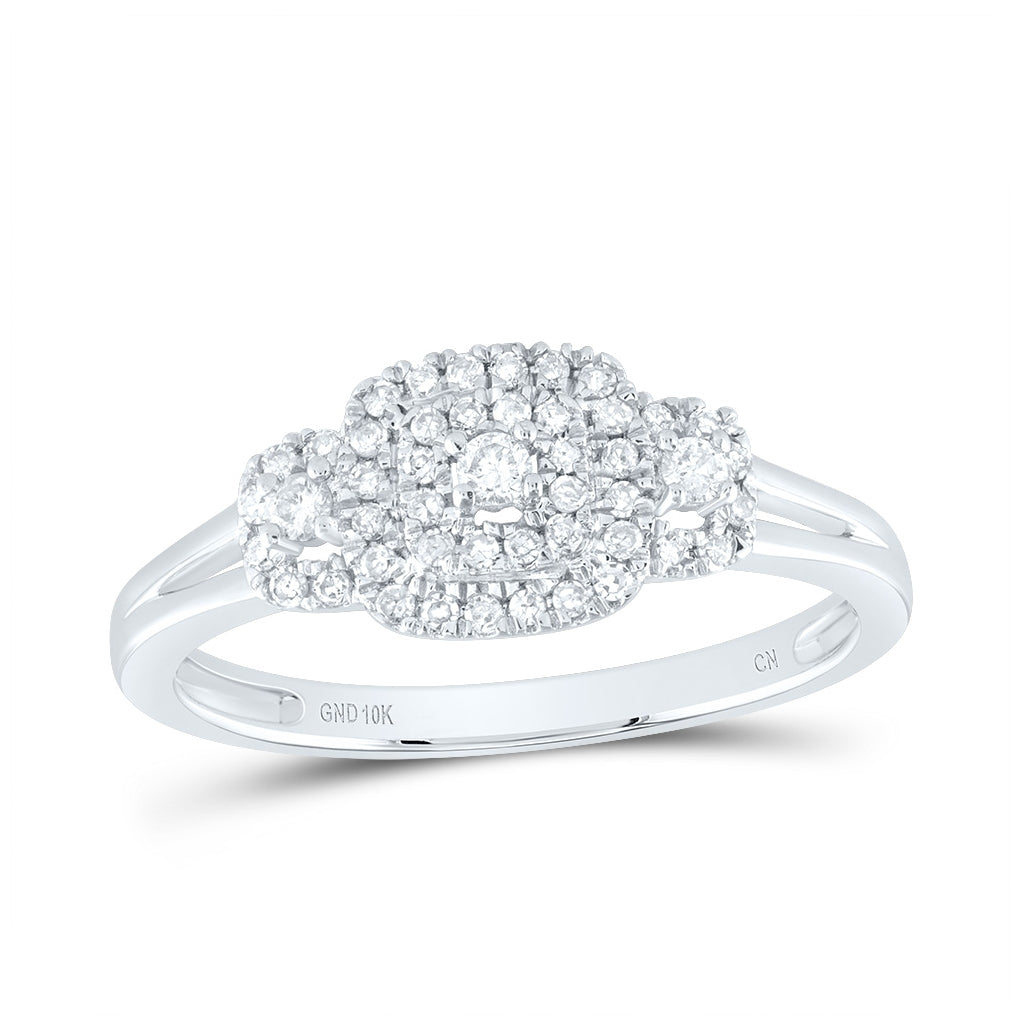 10K White Gold Round Diamond Halo Bridal Wedding Engagement Ring 1/4 Cttw, Womens Size: 5-10