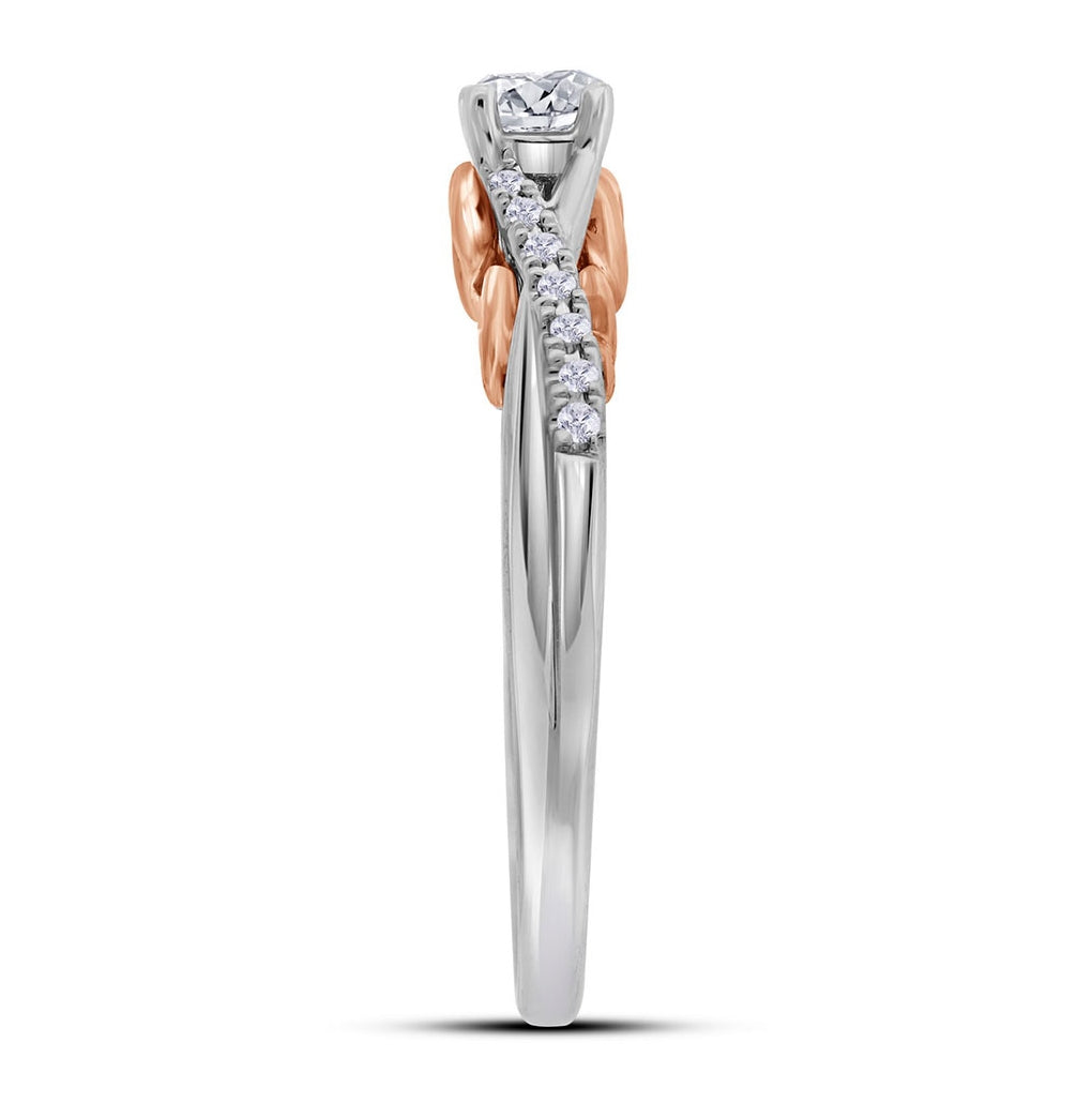 14K White Gold Round Diamond Solitaire Bridal Wedding Engagement Ring 1/3ctw, Womens Size: 5-10