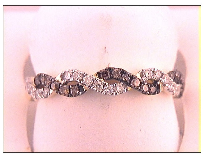 14kt Yellow Gold 1/3ct Diamond Natural Brown Band
