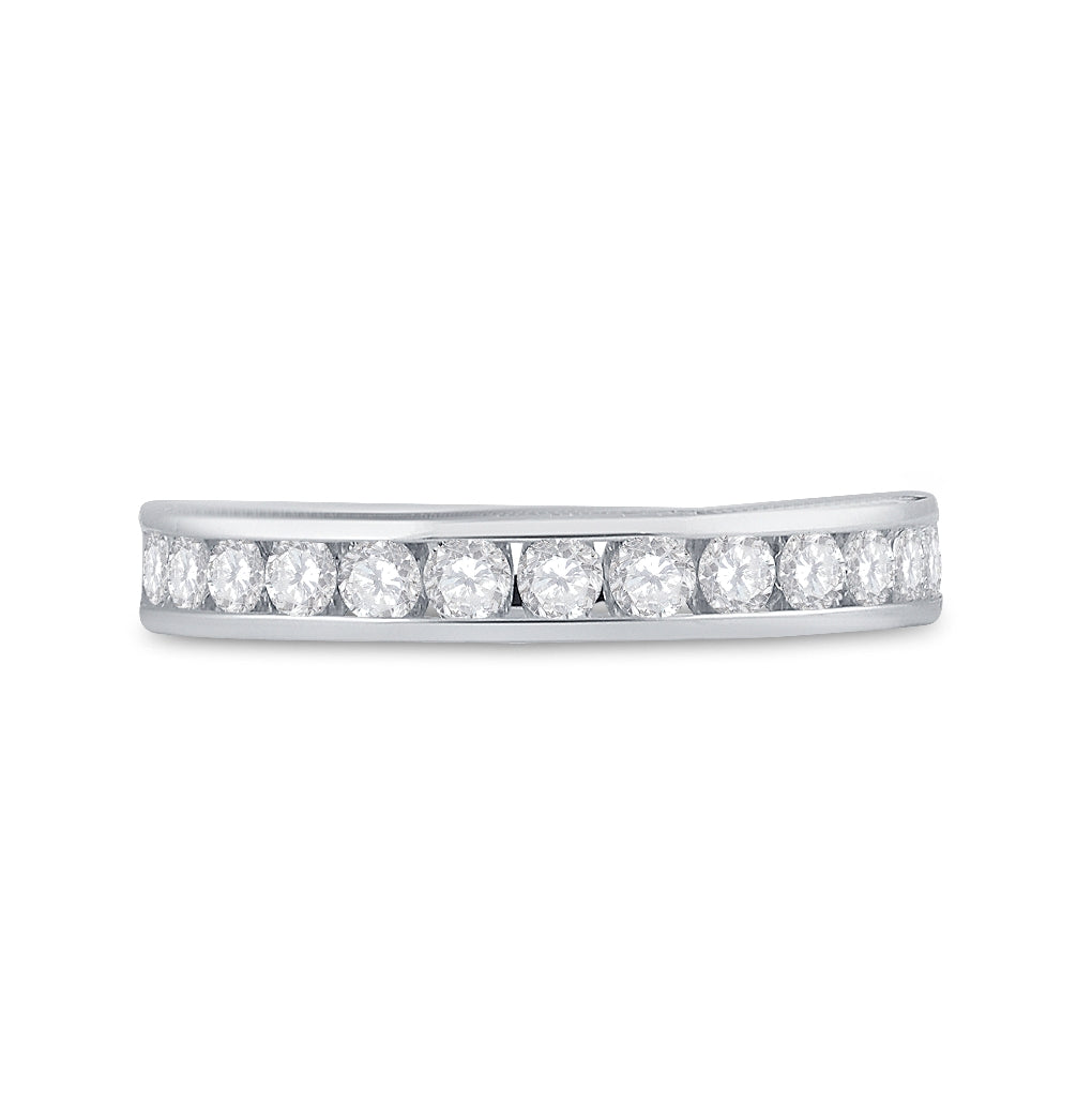 14K White Gold Womens Round Diamond Wedding Band 1/2 Cttw, Womens Size: 5-10