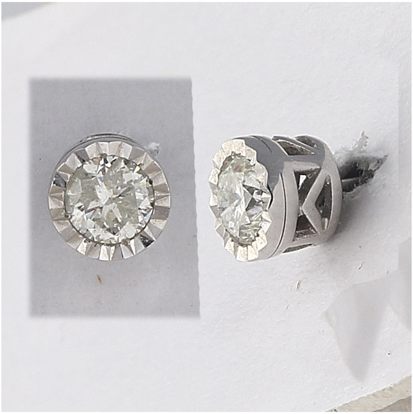 14kt White Gold 1/2ctw Diamond Nk Gift Stud Round Earring