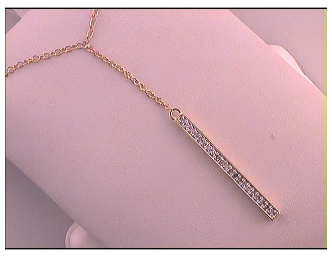 10kt Yellow Gold Womens Diamond Bar Fashion Pendant 1/10 Cttw