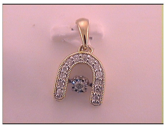 10kt Yellow Gold 1/8ctw Diamond Cn Twinkle Pendant